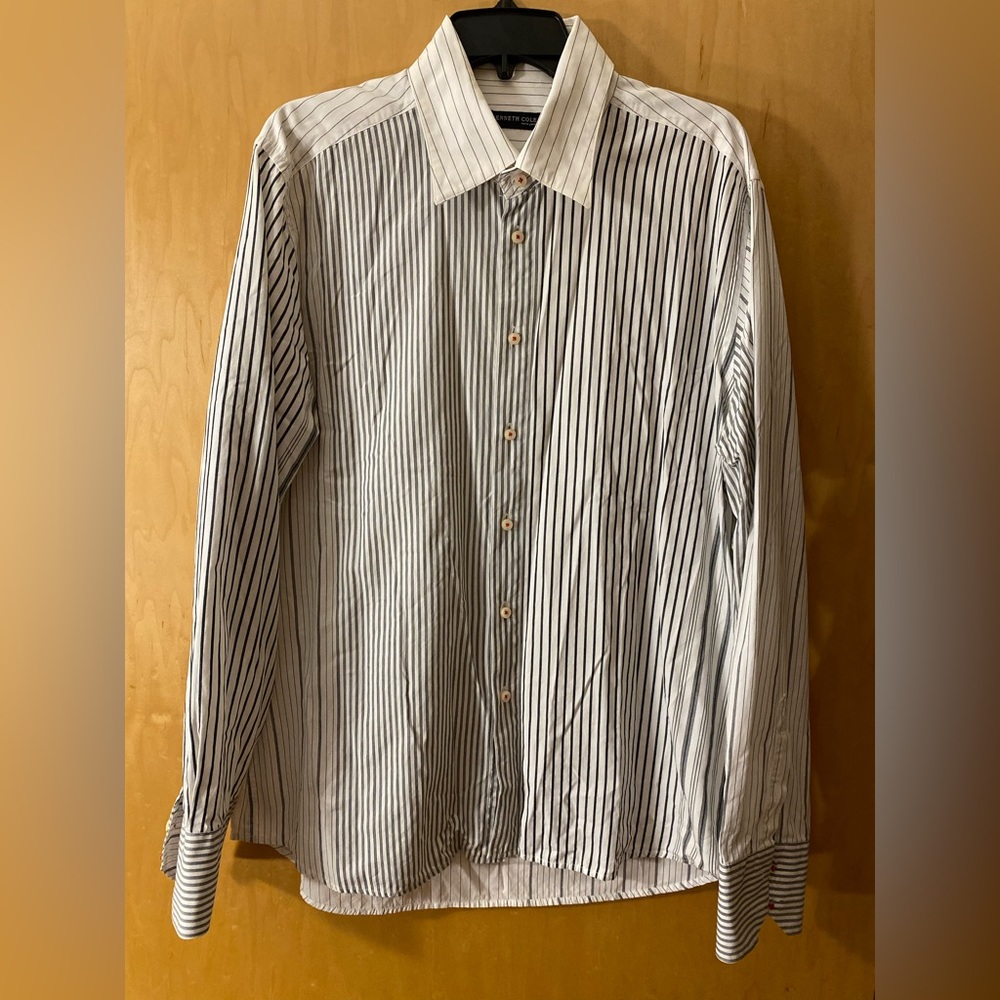 Kenneth Cole New York Button Down Dress Shirt Size XL
